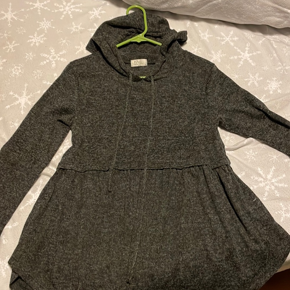 Heather black hoodie sweater